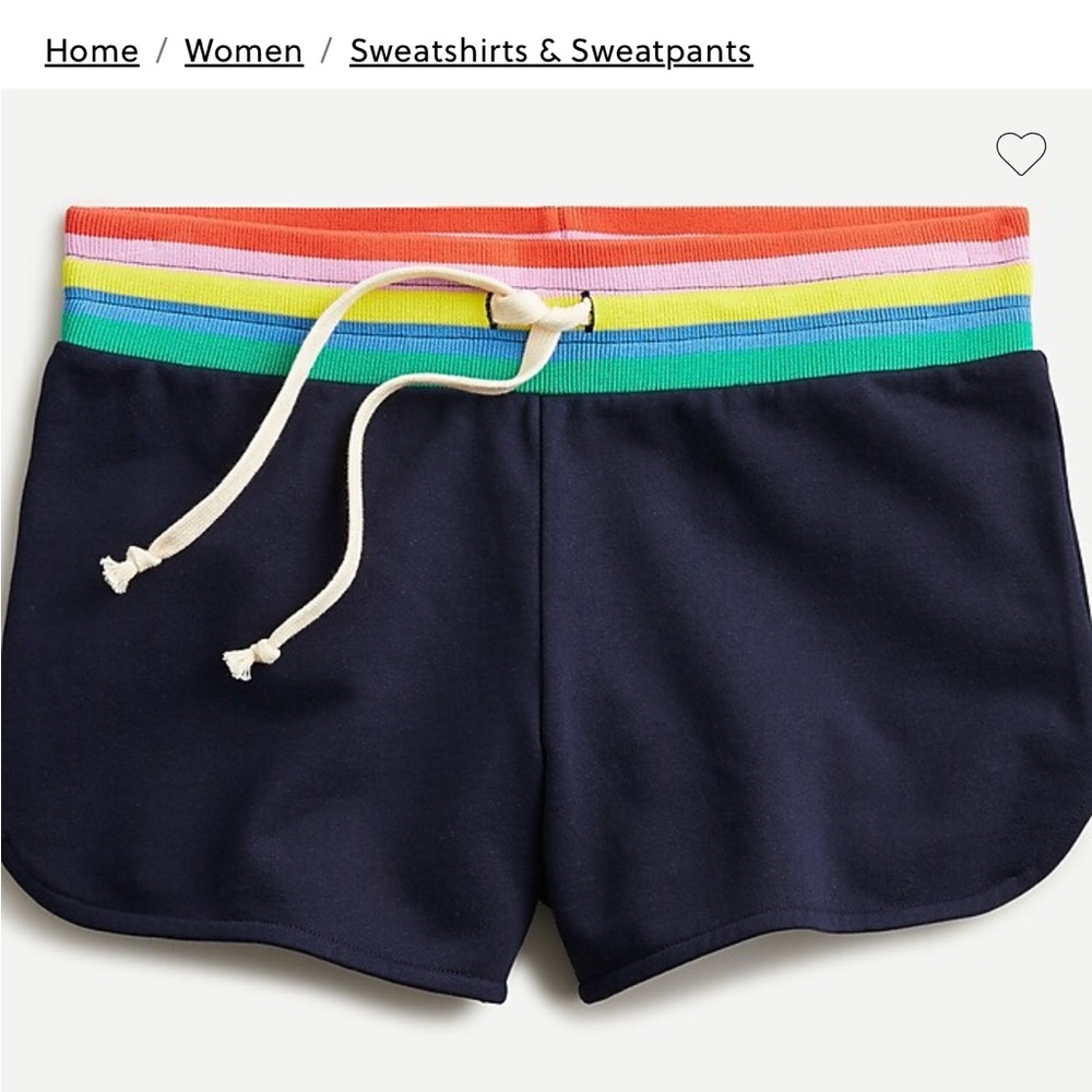 J. Crew Blue Athletic Shorts with Rainbow Waistband